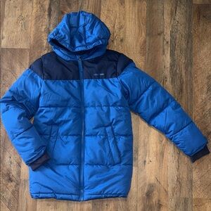 Lands’ End Kids Blue & Navy Puffer Jacket S (7-8)